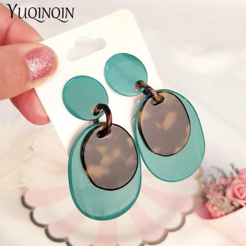 Trendy Long Dangle Acrylic Earrings for Women Big Geometric Resin Dangling Drop Earring for Girls Party Fashion Jewelry Brincos
