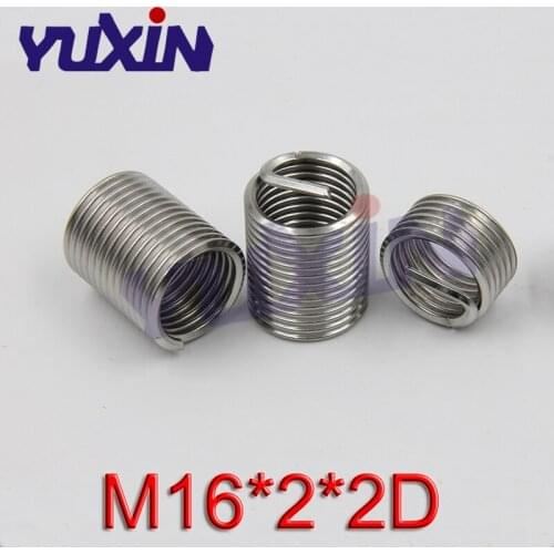 20Pcs M16*2*2D Screw Thread Insert A2 Stainless Steel 304 Fasteners Repair Tools Kit Coiled Wire Helical Screw Sleeve Set