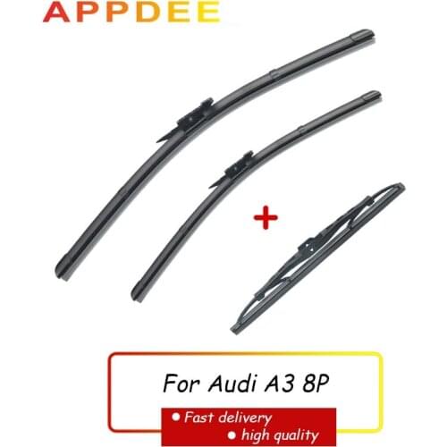 APPDEE Wiper Front Rear Wiper Blades Set For Audi A3 8P 2005-2012 Windshield Windscreen 24"+19"+13"