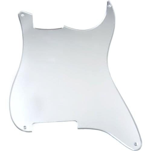 Musiclily 4 Hole Guitar Strat Pickguard Blanks Material for Stratocaster Style Guitar Custom, 1Ply Silver Mirror Acrylic