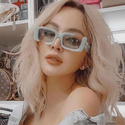 2021 new small frame notch sunglasses ladies fashion European and American net red square party cool sunglasses female trend