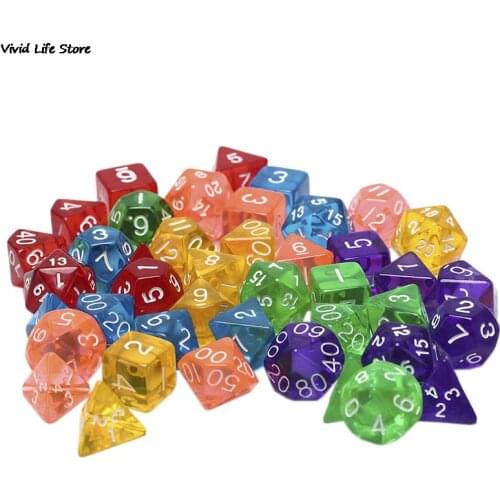 New 7pcs/set Creative Game Dice D&D Colorful Multicolor Dice Mixed