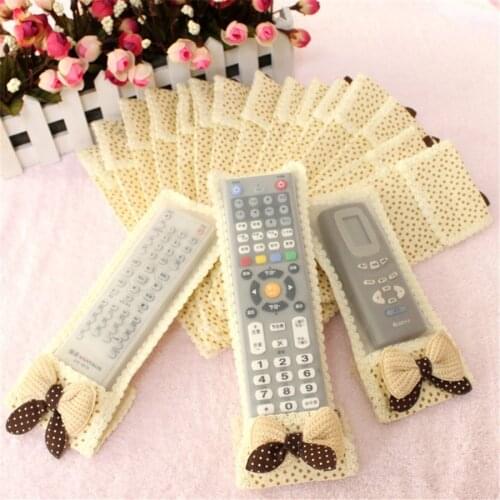 NEW 3 Size TV Air Conditioning Remote Control Case Cover Bow-knot Lace Cover Greaseproof Dust Cover Free Shipping 3color 24