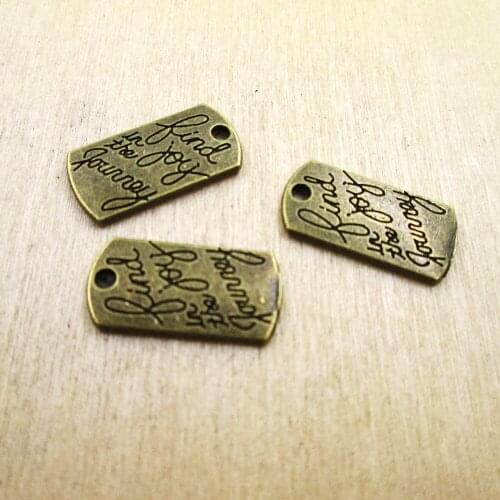 15pcs--20x10mm Find Joy in the Journey" Charms Ox Inspirational DIY necklace/ bracelets charms antique silver tone