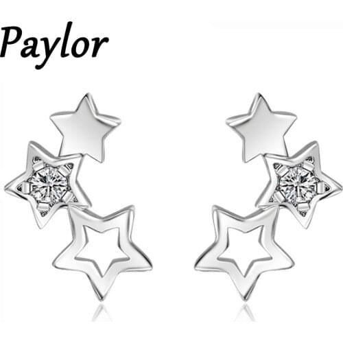Paylor New Fashion Star Earrings delicate Cubic Zirconia Stud Earrings for Women boucle d'oreille femme 2020 серьги звезды