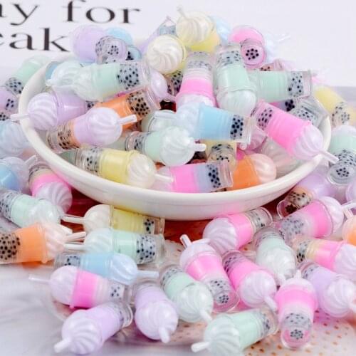 Assorted Resin Charms Bottle Pendants Flatback Cabochon Imitation Bubble Tea for DIY Scrapbooking Phonecase Crafts
