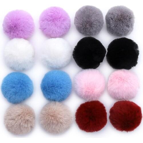 Pompom 8cm Fluffy Faux Fur Ball 80mm Big Soft Pompon DIY Pompons For Keychain Sewing On Scarf Hats Shoes Apparel Craft Supplies