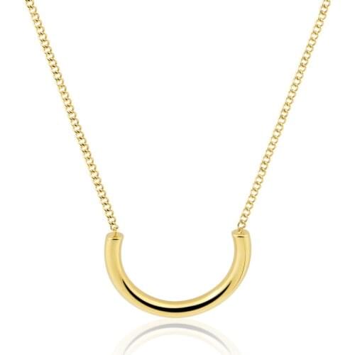 Simple Semicircle Pendant Necklace Stainless Steel Gold And Silver Color High Quality Jewelry Woman Necklace Drop Shipping