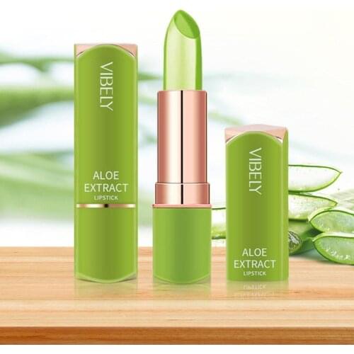 Seven Styles Aloe Vera Lip Balm Lip Gloss Moisturizing Warm Feeling Color Changing Jelly Lipstick Long Warm Color Lip Makeup