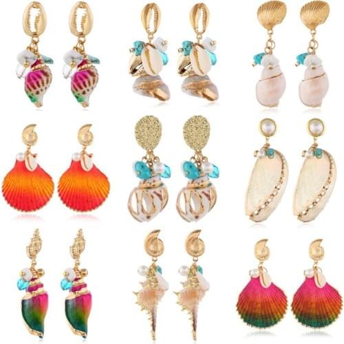 Shell pendientes boho 2020 new trend earings fashion jewelry unusual aesthetic Hanging earrings for women accessories wholesale
