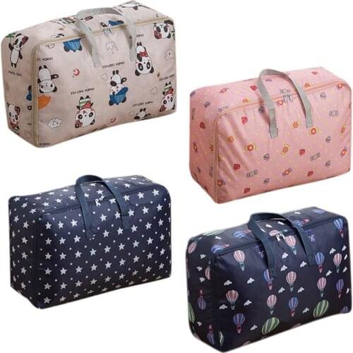 Quilt Storage Bag Wardrobe Organizer Foldable Large Capacity Oxford Cloth Handle Design Washable Reusable Bed Pouch Organizer