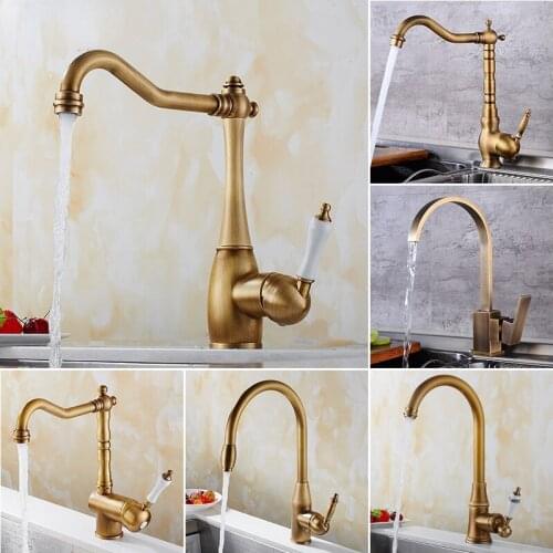 Antique Bronze Kitchen faucets 360 Rotate Swivel Faucet Hot Cold Water Tap Mixer Kitchen Sink Faucet