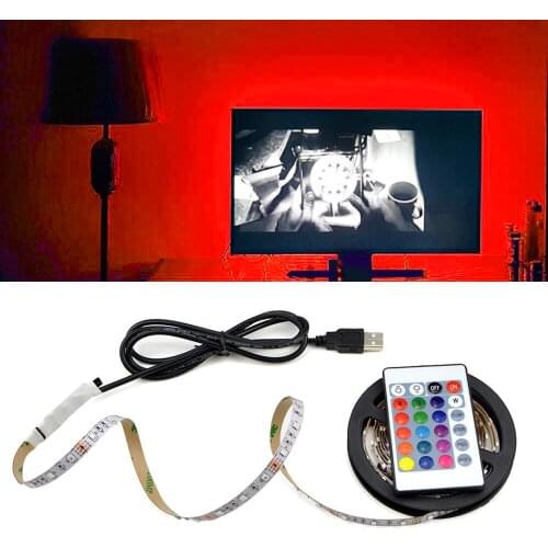 LED Strip Light USB 2835SMD DC5V Flexible RGB LED Lamp Tape Ribbon 1M 2M 3M 4M 5M TV Desktop Screen BackLight Diode Tape Decor