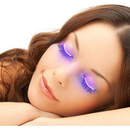 LED Light False Eyelashes Long Eyelashes Makeup False Eyelashes Black Nautral Handmade Eye Lashes Extension Party Bar Halloween