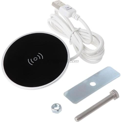 1Set Universal Qi Wireless Charger Desktop Hidden Embedded Table Quick Charging Pad for iPhone Samsung Galaxy Cellphones Qi-enab