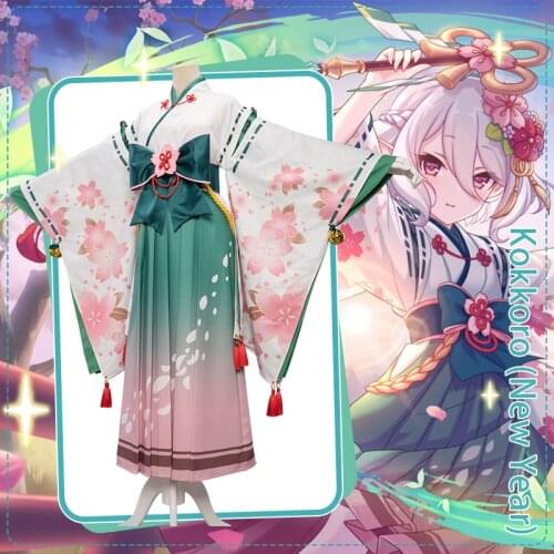 ¡Uwowo Cosplay juego princesa conectar! Re: buceo Kokkoro Año nuevo Ver. Disfraces Cosplay mujer niña trajes Kimono vestido