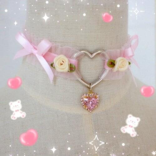 Y2K Lace Bow Flower Choker For Women Harajuku Vintage Charms Necklace Gossip Girls 90s Style Jewelry Aesthetics Friends Gifts