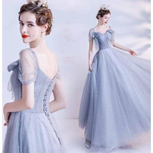 Blue Wedding Party Dress A-Line Prom Party Evening Formal Dress Large Size 5XL Custom For Women Plus Size