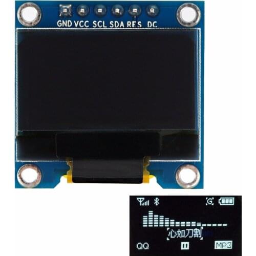 0.96" I2C IIC Serial 128X64 128*64 White OLED LCD LED Display Module SSD1306 12864 3V~ 5V DC 0.96" SPI Serial Module For Arduino