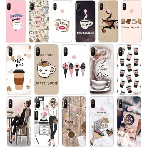 91AA Coffee Girl gift Soft Silicone Tpu Cover phone Case for Xiaomi Redmi 6 8 8a Note 8 Pro 8t case
