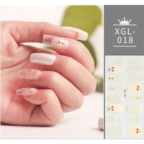 1 Sheet Full Cover Wraps Nail Polish Stickers Strips Plain Nail Art Decorations Heart Designs Glitter Powder Stickers for Nails