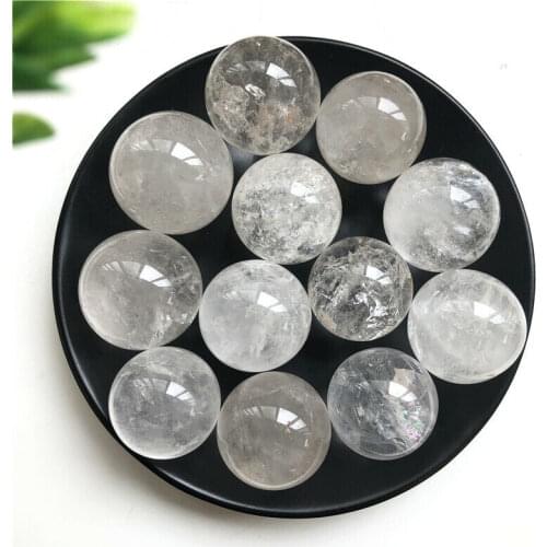 1PC Natural White Quartz Crystal Sphere Ball Orb Gem Stone Healing Top Quality