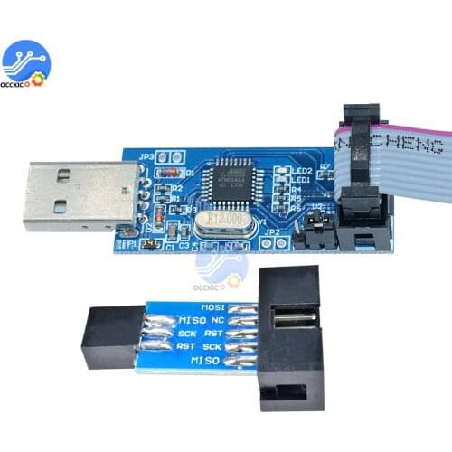 10 Pin to Standard 6 Pin Adapter Board + USBASP USBISP AVR Programmer USB ATMEGA8 ATMEGA128 ATtiny/CAN/PWM For Arduino