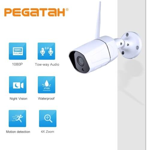 1080P IP Camera Outside Weatherproof Camera P2P 4X Zoom Two-way Audio CCTV Security Wifi Camera Motion Detection SD Card IR