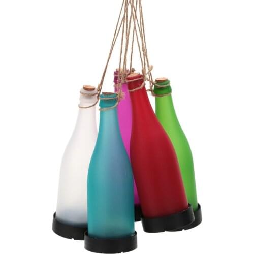 Solar Powered Light Sense Cork Wine Bottle LED Hanging Lamp for Outdoor Party Garden Courtyard Patio Pathway Decoration