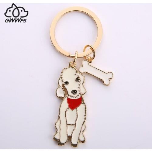 Bedlington Terrier Keychain Key Rings For Car Metal Alloy Pet Dog Pendant Bag Charm Men Women Key Chain Keyring Dog lovers gift