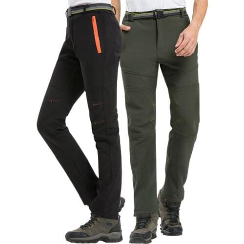 Woman Men Outdoor Camping&Hiking Pants Soft Shell Waterproof Fleece Windproof Pants SkiingTrousers Double snowboard trousers