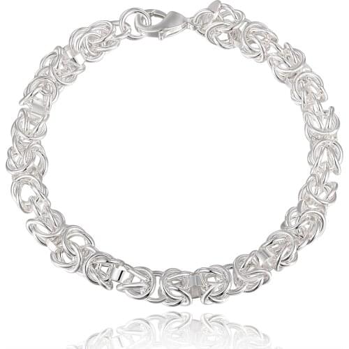 Wedding party chain Hot sales charm silver color bracelets for women H073 high quality fashion jewelry Christmas gifts