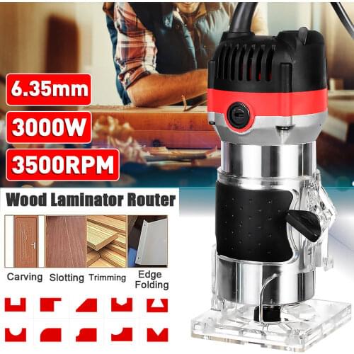 Woodworking Electric Trimmer 35000RPM Wood Milling Engraving Slotting Trimming Machine Hand Carving Wood Router EU/US/AU Plug