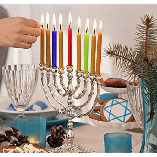 Colorful Taper Candle Birthday Smokeless Wax for Wedding Home Decorative Candles Colorful Flame Multicolor Candle for Dinner