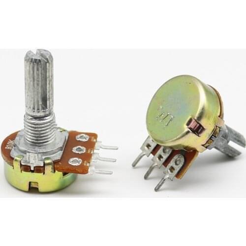 5PCS/LOT 20mm Shaft WH148 B250K 250K Linear Potentiometer With Nuts And Washers 3pin Single Joint