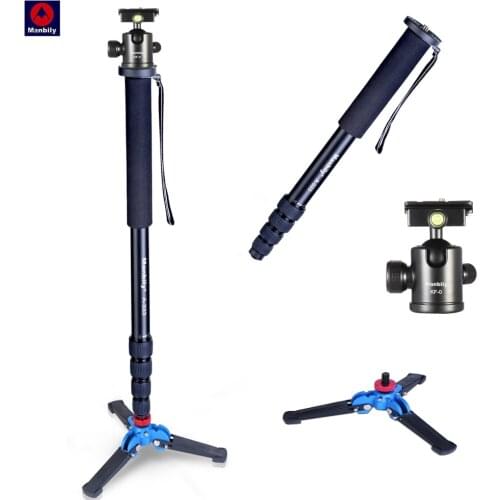 Manbily A-333 high quality Aluminum alloy photography monopod stand with mini tripod base desktop tripod & ball head