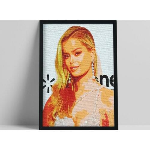 Frida Aasen Model Print, Norwegian Fashion Model Wall Decor, Long Hair Elegant Woman Portrait Prints, Figure Portrait Wall Decor