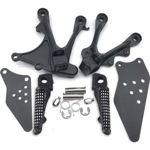 Motor Foot pegs For Ninja ZX6R ZX-6R 2005 2006 2007 2008 Silver Front Rider Brackets Motorcycle&Motorbike Foot pegs