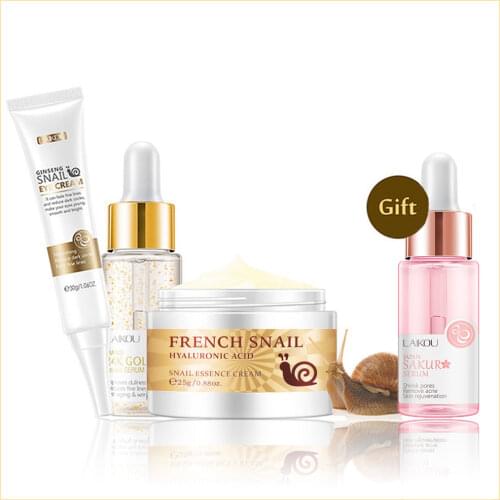 Facial Skin Care Set Snail Collagen Face Serum Cream Eye Cream Anti Wrinkle Anti Aging Nourishing Serum Collagen Whitening Cream