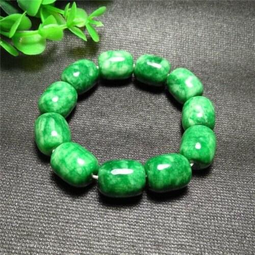 Natural Green Hand-carved Jade Bracelet Fashion Women Jewelry Charm Round Jadeite Bangle Gift Accessories
