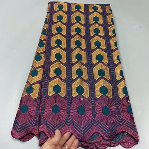 Newest High Quality African Swiss Voile Lace Fabrics Embroidery in Switzerland 100% Cotton Nigeran Dry Cotton Lace Fabric 5yards