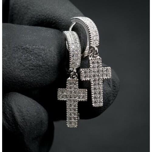 New Trendy Punk Hip Hop Gold Silver Color Elegance Crystal Zircon Earrings For Men Women Jewelry Gift High Quality