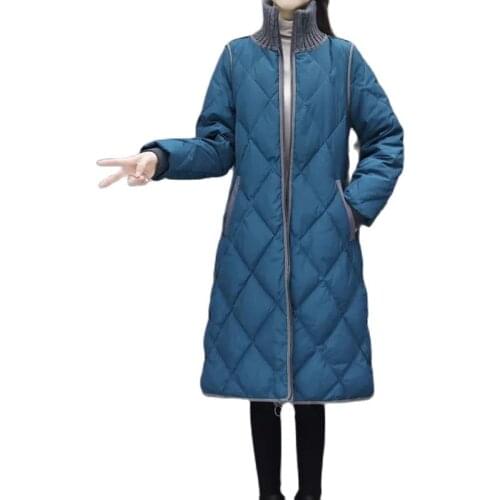 Fashion Long Parka Women 2021 Winter Jacket Loose Cotton Padded Stand Coller Women Coat Outwear Parkas Female Thick Warm Coats