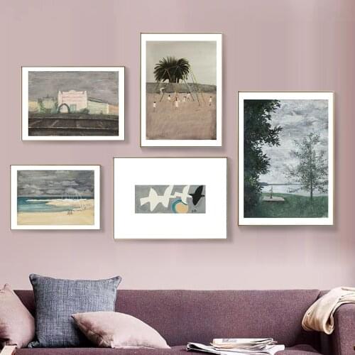 Nordic Abstract Countryside Beach Kids Landscape Canvas Painting Posters Prints Wall Art Pictures for Living Room Home Decor