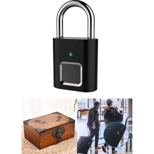 Security Keyless USB Rechargeable Door Lock Fingerprint Smart Padlock