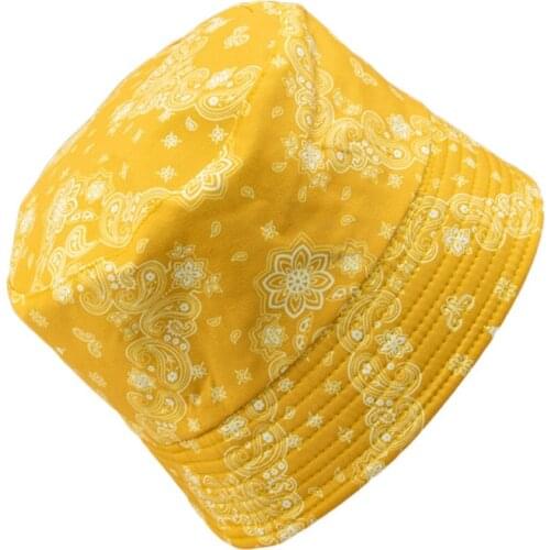 Summer Foldable Bucket Hat Women Outdoor Sunscreen Summer Women Paisley Print Folding Double Sided Reversible Sun Hat Bucket Cap