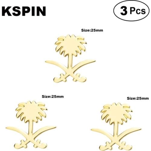 Gold Coconut Tree Lapel Pin Brooches Pins Flag badge Brooch Badges