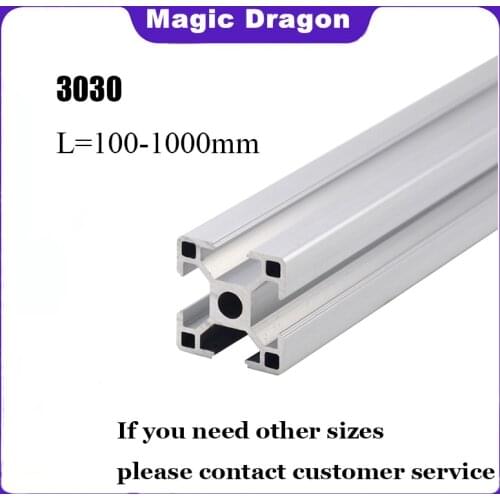 1PC 3030 Aluminum Profile Extrusion 100-1000MM Length European Standard Anodized Linear Rail for DIY CNC 3D Printer Workbench