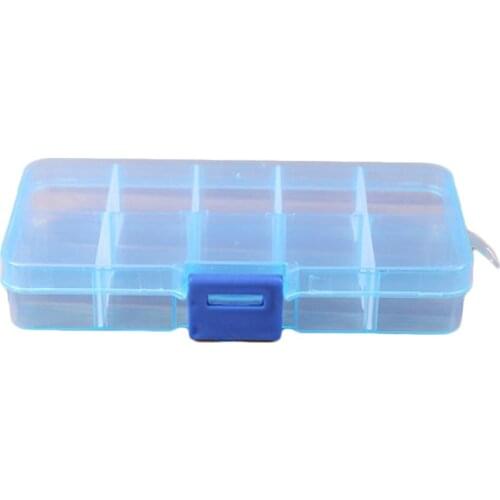 10 Grids Plastic Storage Box for Small Component Jewelry Tool Box Bead Pills Organizer Nail Art Tip Case