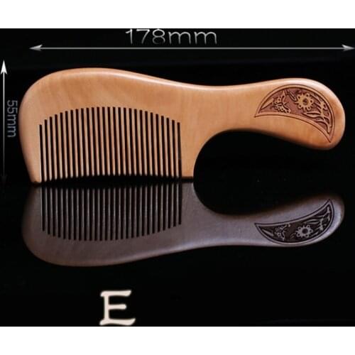 100pcs/lot Can Customize Logo Wooden Combs Straight Pocket Wooden Beard Combs Custom Antistatic massage Natural Wood Comb